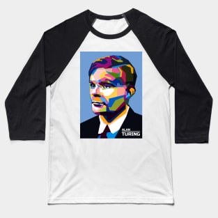 Abstract Alan Turing in WPAP Baseball T-Shirt